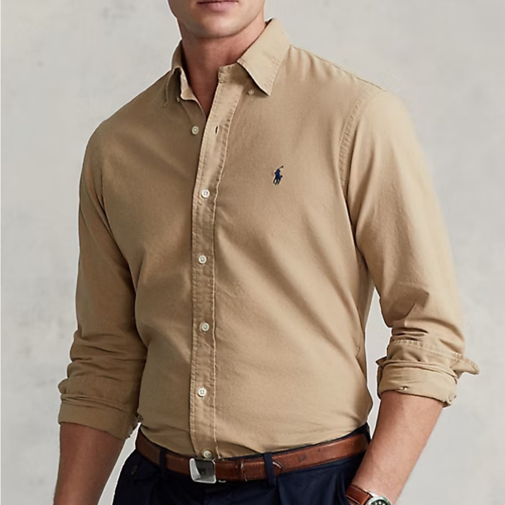 Polo Ralph Lauren Men's Tan Classic Fit Oxford Shirt
